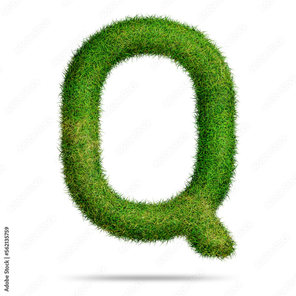 Green grass alphabet letter q for text or education concept
Green grass alphabet letter q for text or education concept