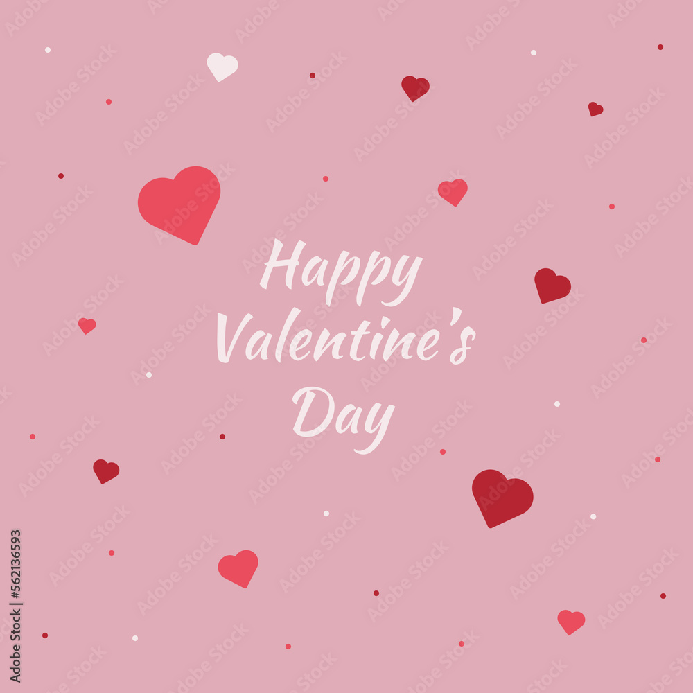 Happy valentine day with creative love composition of the hearts. Vector illustration