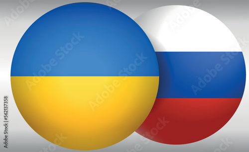 Free Download round icons with Ukraine flag  and russian flag on the sides vector. concept of relations between countries - GFXLoad