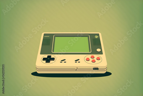 Retro vintage style gaming console illustration generative AI