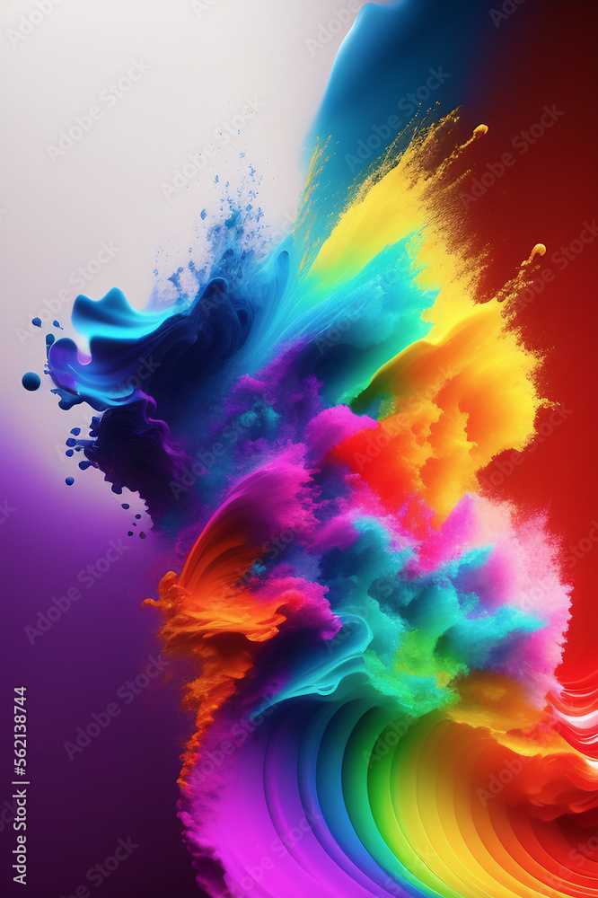 Fototapeta premium Colourful Dust Explosion Background (Generative AI)