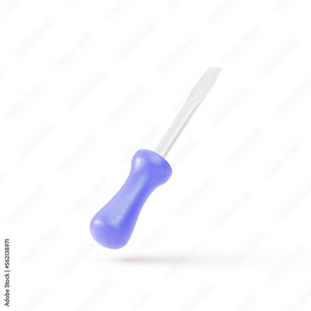 Fototapeta premium 3d realistic simple with screwdriver. Vector illustration.