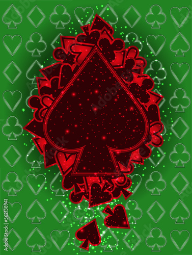Casino Poker spades card, vector illustration