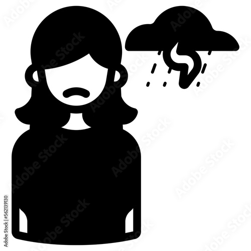 gloomy girl illustration