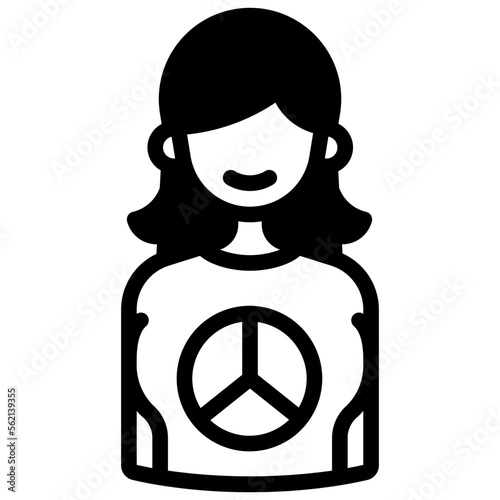 peace girl illustration