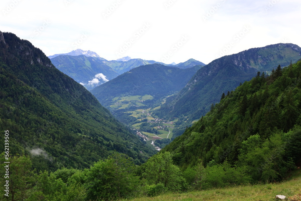 View from the Corbier neck wich is a French Alpine pass located in Haute-Savoie department 