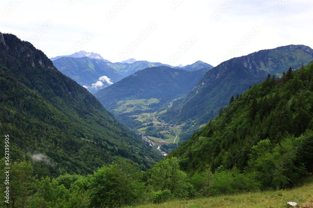 View from the Corbier neck wich is a French Alpine pass located in Haute-Savoie department View from the Corbier neck wich is a French Alpine pass located in Haute-Savoie department