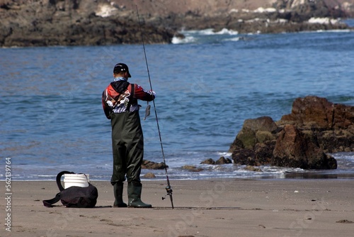 fishing on the beach