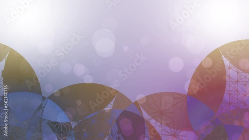 重なり回転する円形の日本の伝統的な模様の背景フレーム　湧き上がる水玉模様　赤と白