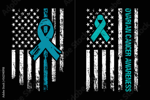 Ovarian Cancer Awareness Ribbon Design photo