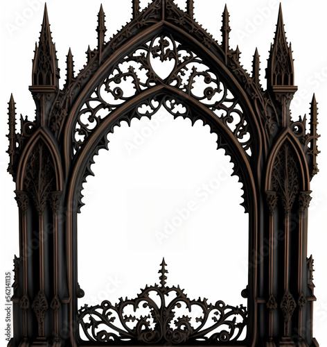 Border frame with copy-space, gothic architecture, cathedral, generative ai