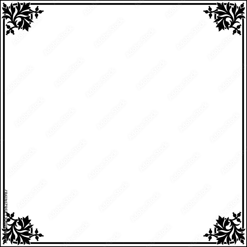 Fototapeta premium Decorative square black framework. Page decoration.