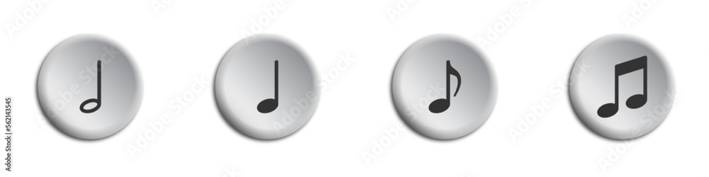 Music notes icons set. Simple symbols for app development and website design. Vector illustration. Music notes icons set. Simple symbols for app development and website design. Vector illustration.