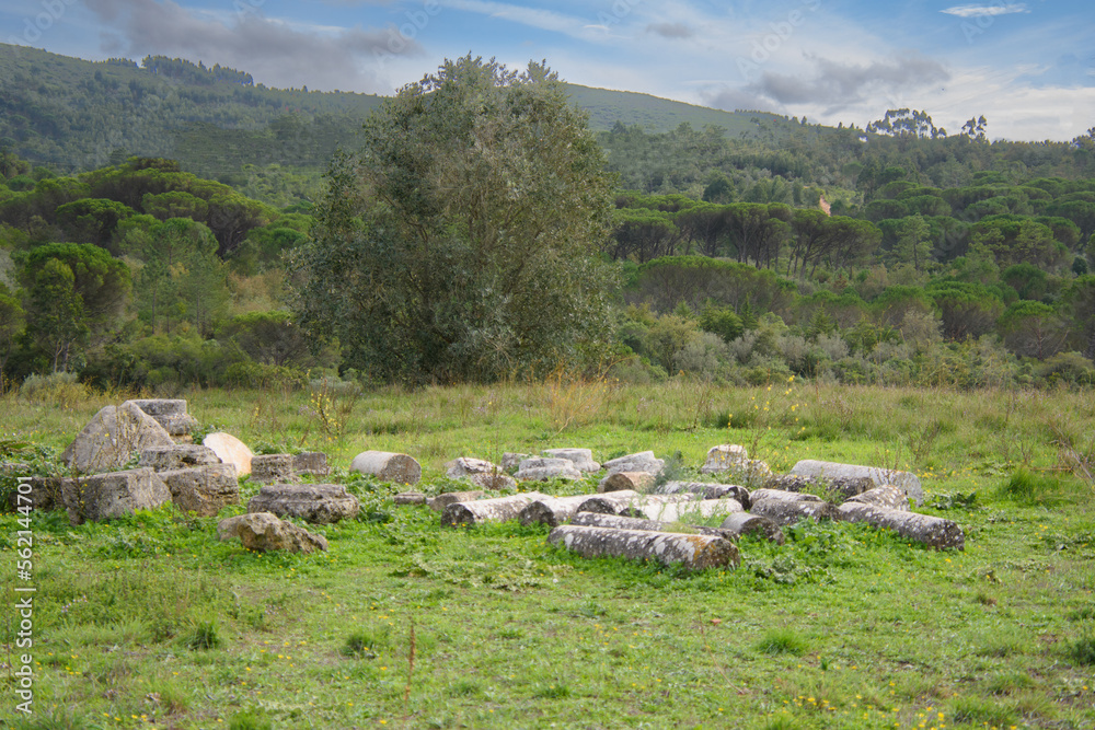 Ruins of the old Roman city of Conimbriga in Portugal
