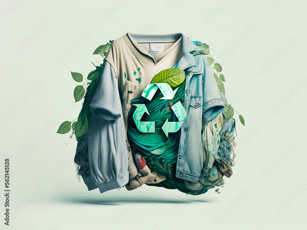 zero waste t-shirt, with logo in the middle