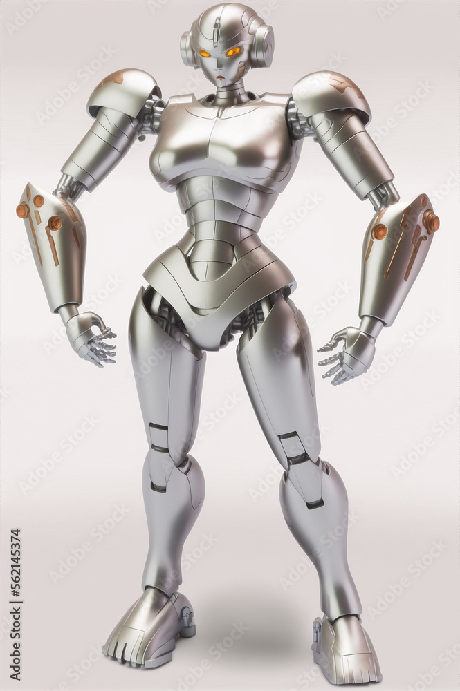 Generative ai illustration sci-fi futuristic humanoid robot. Generative ai illustration sci-fi futuristic humanoid robot.