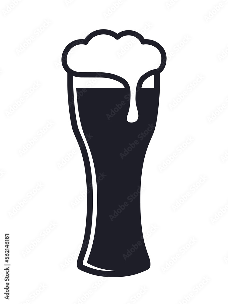 Glass wheat beer with froth icon