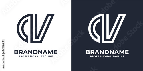 Letter CV or VC Global Technology Monogram Logo, suitable for any business with CV or VC initials.