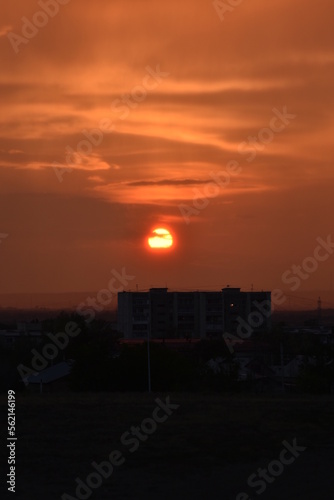 sunset at the airport