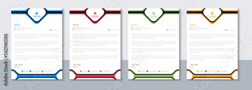 Modern letterhead design, Corporate letterhead template, Office, Business, Company, Vector illustration.