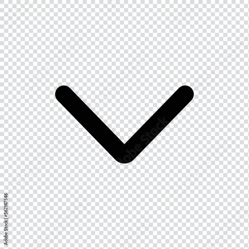 Down arrow outline icon in transparent background, basic app and web UI bold line icon, EPS10