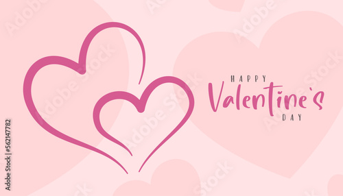 Happy Valentine's Day lettering with hearts and background. Greeting card. Cartoon. Vector illustration © FriendlyPixels