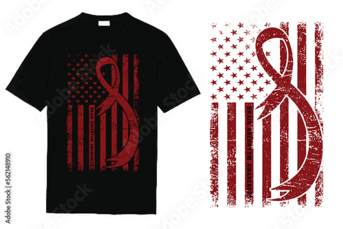 Brain Aneurysm Awareness Ribbon T Shirt Design