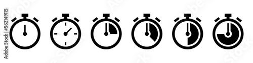 Stopwatch & Timer icon. Stopwatch icons set on white background. Timer symbol vector