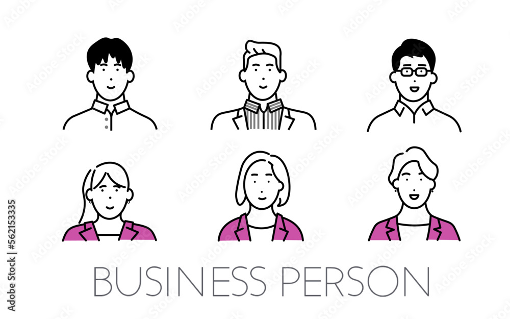 6 set of business person