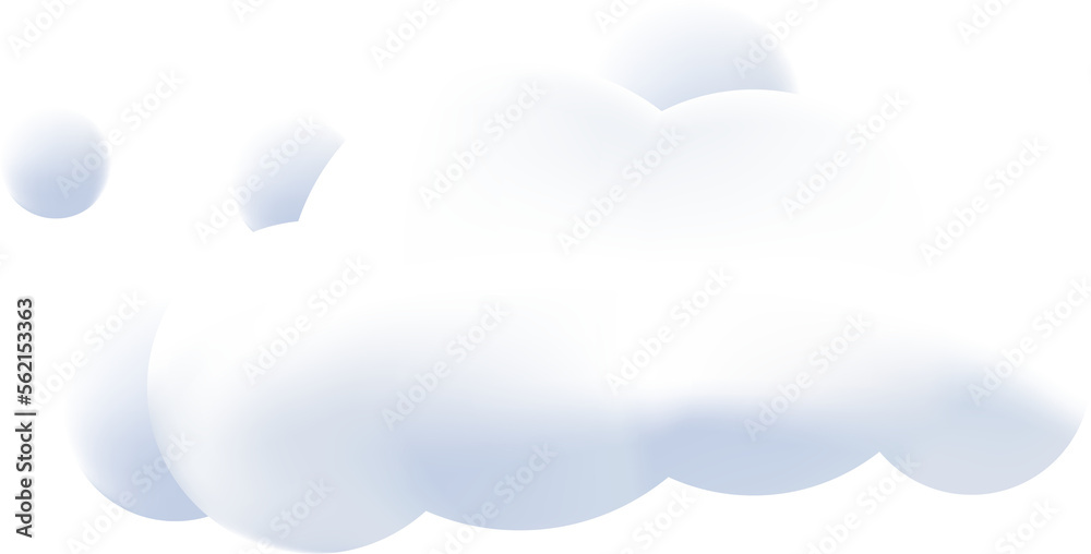 Obraz premium 3d render cloud on white background,texture, icon vector illustration