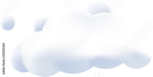 3d render cloud on white background,texture, icon vector illustration