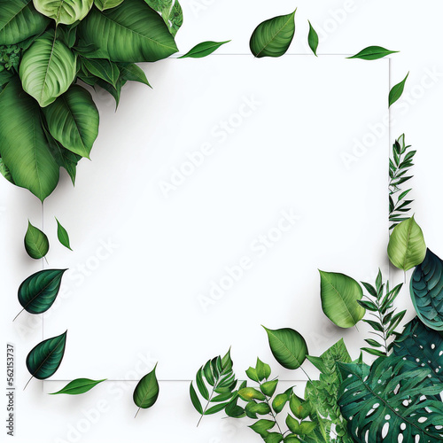White background topped with lots of green leaf graphic resource