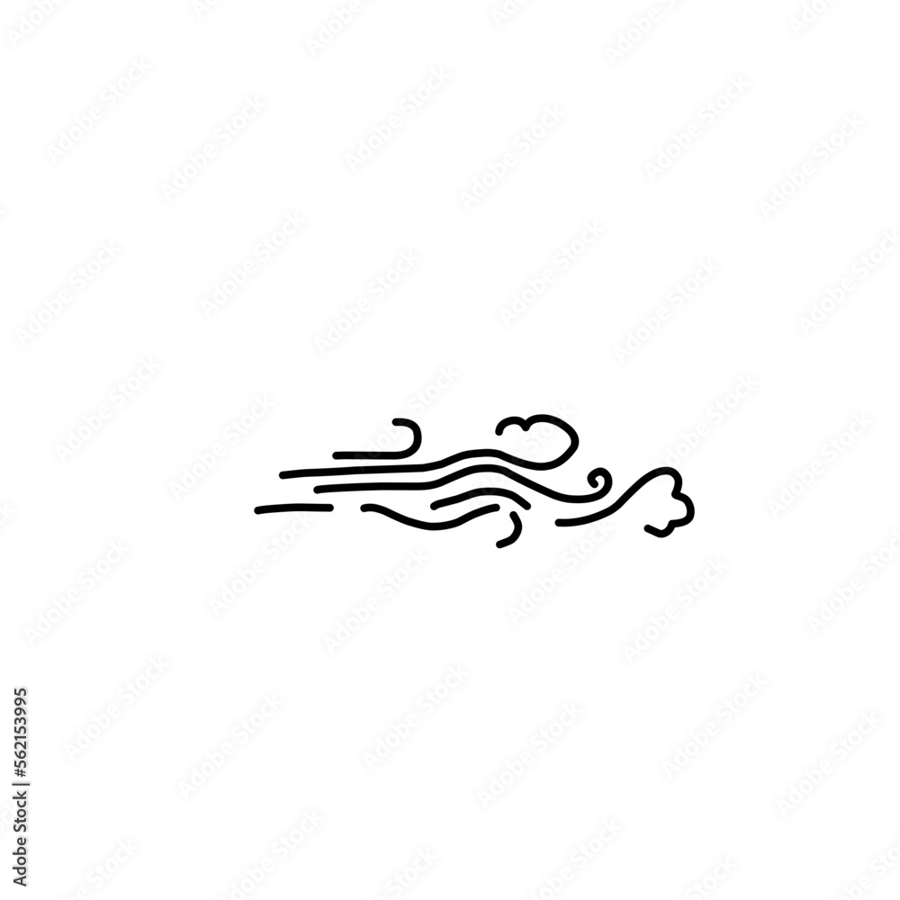 Icon wind weather hand draw Icon wind weather hand draw