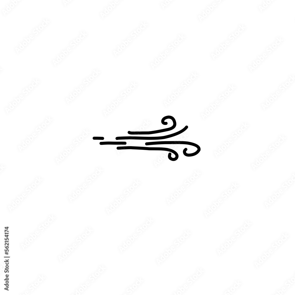 Icon wind weather hand draw Icon wind weather hand draw