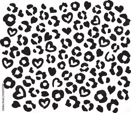 Cheetah Heart Print Pattern Vector Seamless Leopard Heart Print