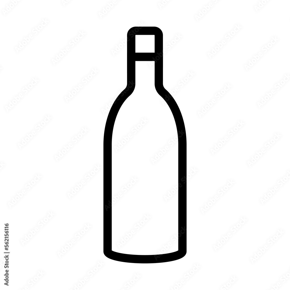 Bottle line icon isolated on white background. Black flat thin icon on modern outline style. Linear symbol and editable stroke. Simple and pixel perfect stroke vector illustration. Bottle line icon isolated on white background. Black flat thin icon on modern outline style. Linear symbol and editable stroke. Simple and pixel perfect stroke vector illustration.