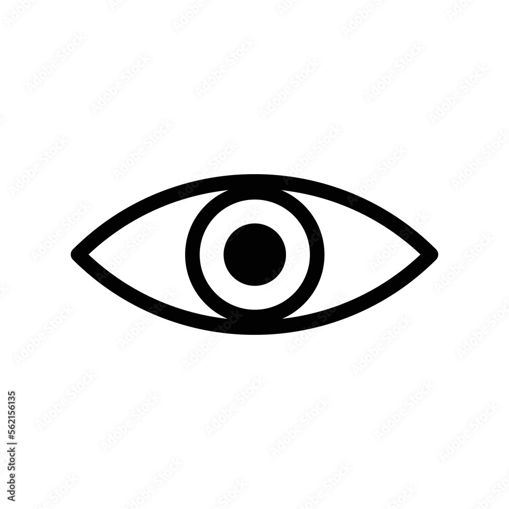 Seeing eye line icon isolated on white background. Black flat thin icon on modern outline style. Linear symbol and editable stroke. Simple and pixel perfect stroke vector illustration Seeing eye line icon isolated on white background. Black flat thin icon on modern outline style. Linear symbol and editable stroke. Simple and pixel perfect stroke vector illustration