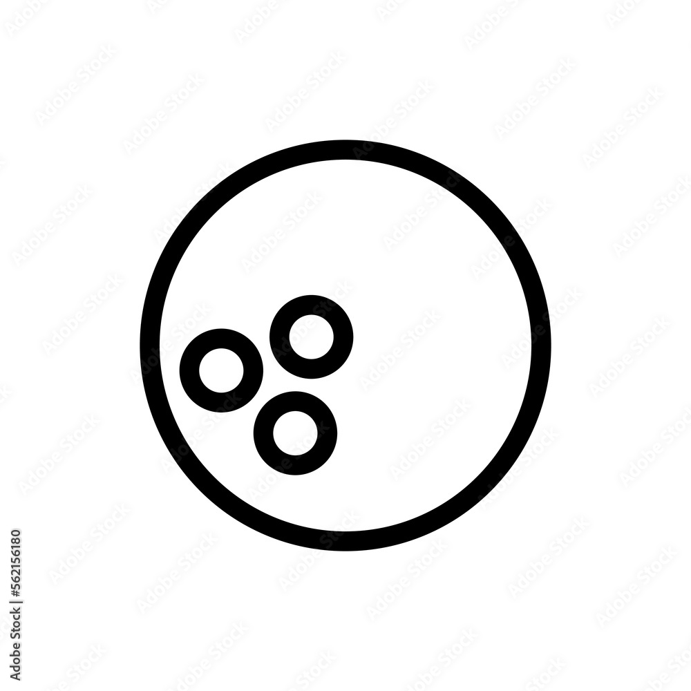 Bowling ball line icon isolated on white background. Black flat thin icon on modern outline style. Linear symbol and editable stroke. Simple and pixel perfect stroke vector illustration