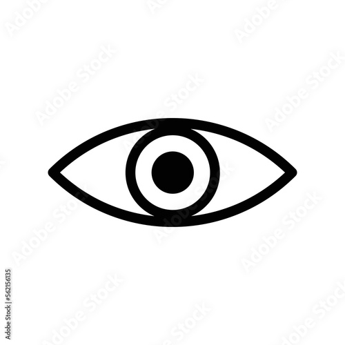 Seeing eye line icon isolated on white background. Black flat thin icon on modern outline style. Linear symbol and editable stroke. Simple and pixel perfect stroke vector illustration