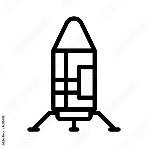 Moon lander line icon isolated on white background. Black flat thin icon on modern outline style. Linear symbol and editable stroke. Simple and pixel perfect stroke vector illustration