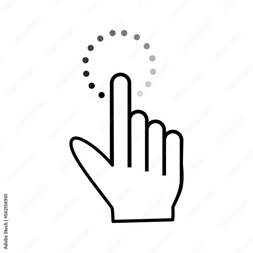 Hand click icon on transparent background. Hand click icon on transparent background.
