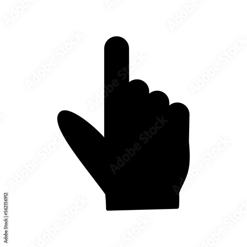 Hand click icon on transparent background.