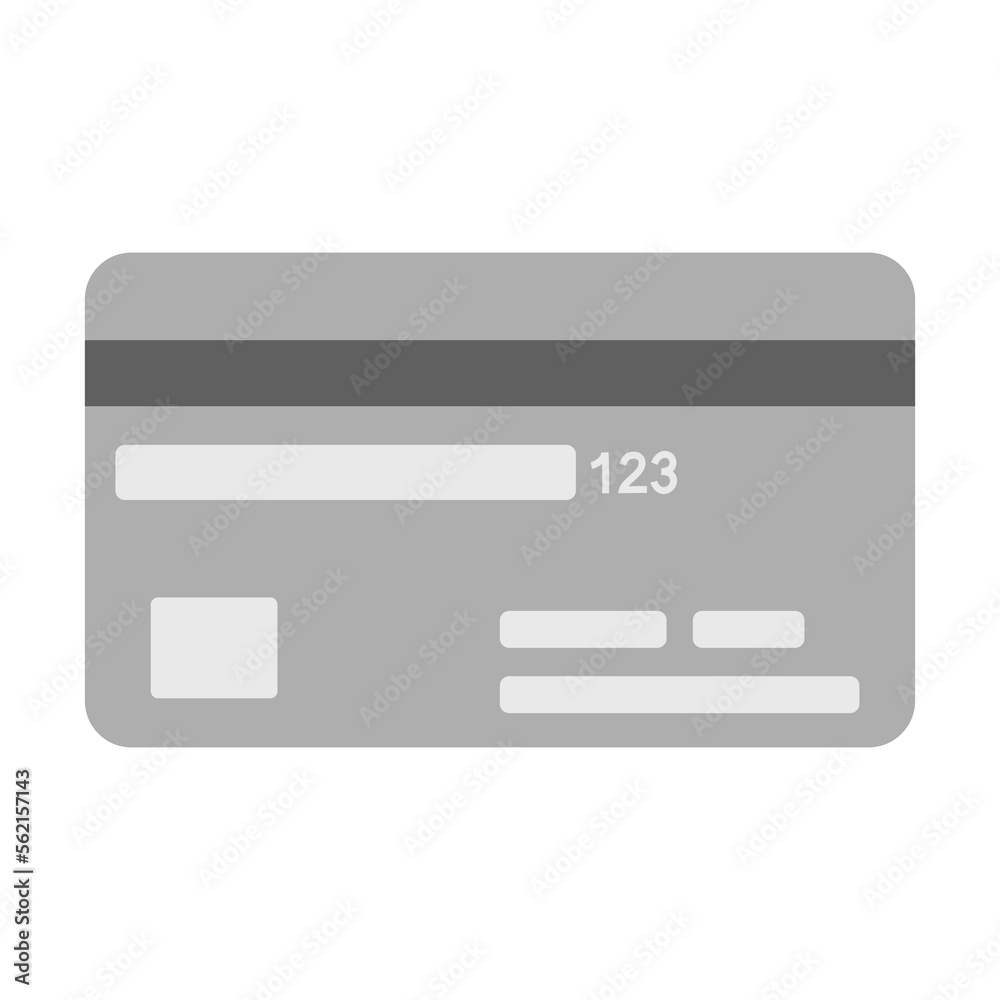 Credit Card icon on transparent background.