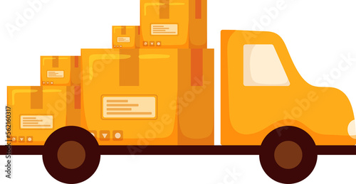 Cuadro en lienzo Delivery vehicles line option set