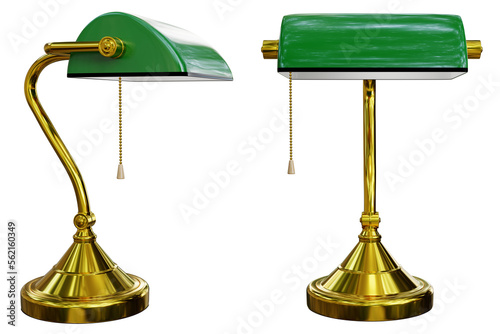 Принти на полотні Bankers lamp on transparent background. 3D Render