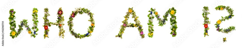 Blooming Flower Letters Building English Text Who Am I Blooming Flower Letters Building English Text Who Am I