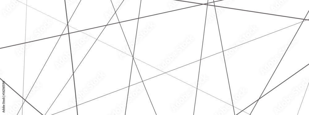 Random chaotic lines abstract geometric pattern. Black and white liens with many squares and triangles shape on white background. Abstract geometric lines background. Vector illustration.