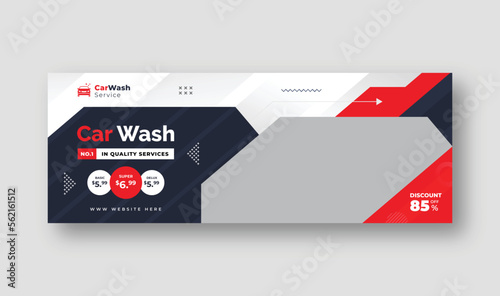 Social media template for auto repair shop, car wash service, or car rental service web banner, suitable for web banner template