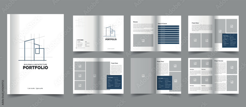 Architecture portfolio template and Interior portfolio design