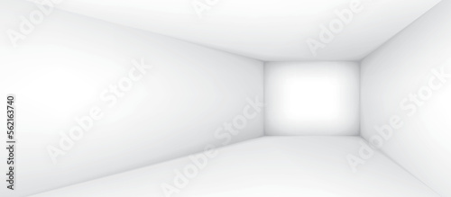 Empty white room. The inner space of the box. Vector design illustration. Mock up for you business project